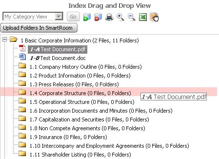 Users are not able to view the indices of other security profiles in DnD Mode. Files and/or Folders can be moved between folders using drag-and-drop.
