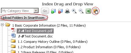 In addition to the functions above, once DnD is enabled you will have the option to upload a parent folder to the bottom of the index using the button shown below.