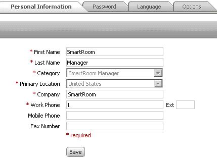 6.0 My SmartRoom 6.1 ACCOUNT 6.1.1 Personal Information Please check and edit your personal details here. 6.1.2 Password You may change your password at any time.