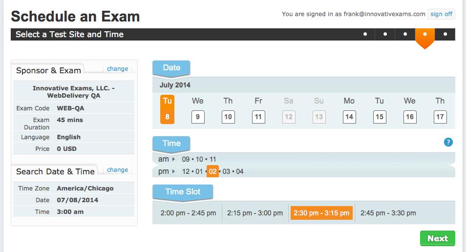 com, click on your exam, and click the Continue to Innovative Exams link to proceed to scheduling. This will take you to Examslocal.com. 1) Create an account in Examslocal.