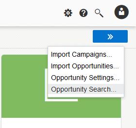 14 Search for existing opportunities From the Campaigns area in the application, you can upload