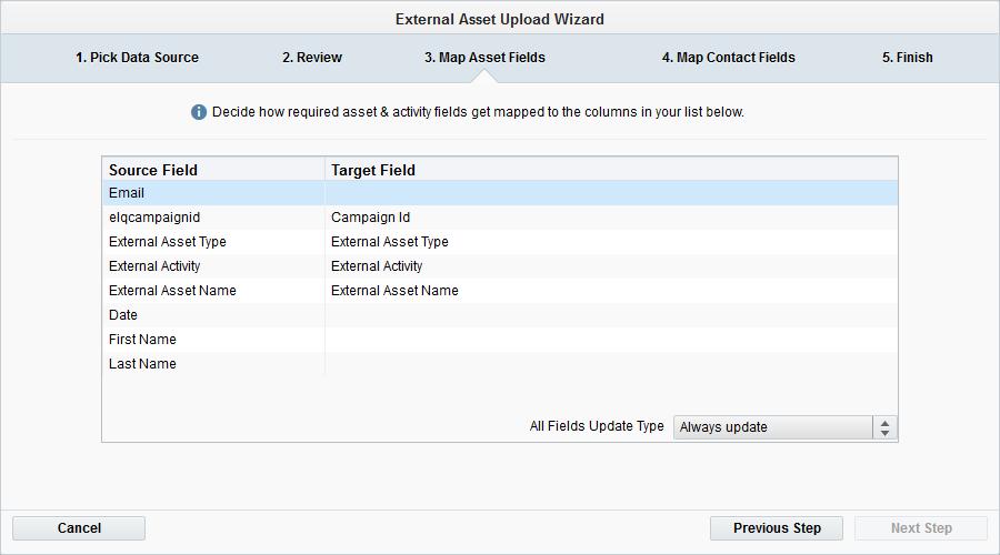 Also, make sure that you select when you want the fields to update using the All Fields Update Type drop-down list.