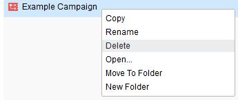 11 Deleting campaigns Before you begin: You must resolve all dependencies before you can delete a campaign.