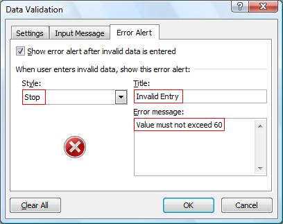 47b If the user tries to enter a value greater than 60, your error message will display.