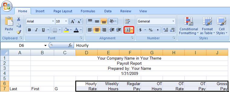 Follow the above steps to center the remaining title lines from column B through column J in rows 2, 3, and 4. Excel automatically left justifies alphanumeric data and right justifies numeric data.