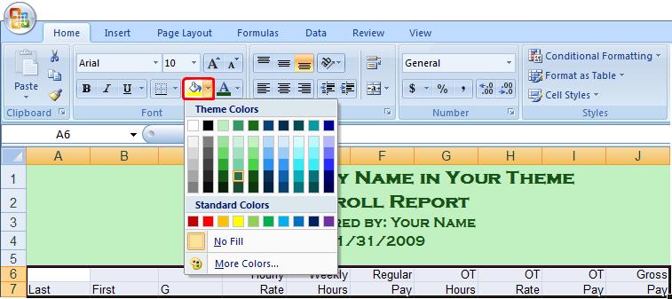 Solution: Select a different Font Face, reduce the size, or widen the cell. Click the arrow on the Font Color icon Select a color that contrasts well with the accent/fill color Fig.