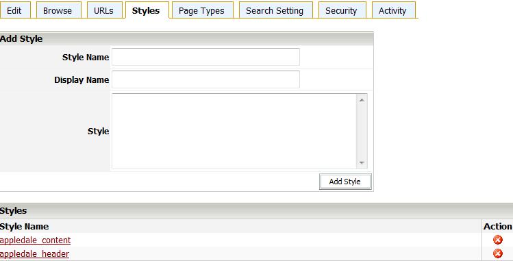 3) Style Sheet Administration The Style Sheet Administration feature is intended for advanced users.