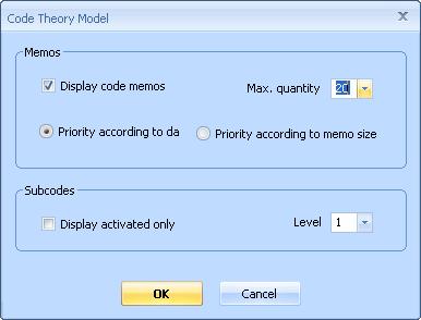 4.3 The Code Theory Model Function of this model A code, its subcodes (optional), and the memos attached to these code(s) are displayed in this model.