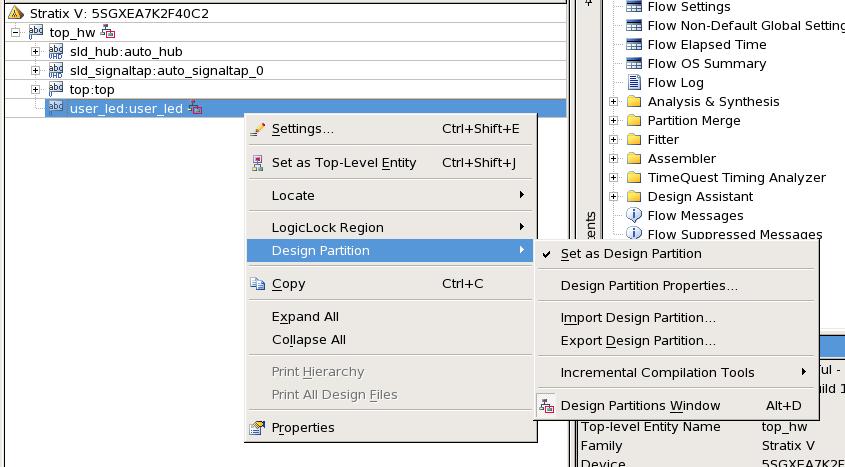 5-30 Creating CvP Revisions of the Core Logic Region Using the CvP Revision Design Flow 2. In the File name box, Browse and select user_led.v, then click Add. 3. Click OK. 4.