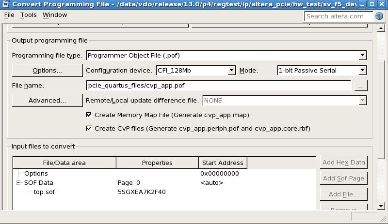 UG-01101 Splitting the SOF File for the CvP Update Design Mode 5-35 Parameter Value Create CvP files Turn this option on.