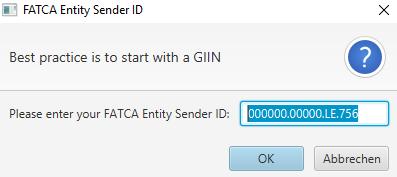 11 1) The FATCA partner GIIN submitting the data. If the GIIN is already provided on the configuration screen in the according field, the value is copied over.