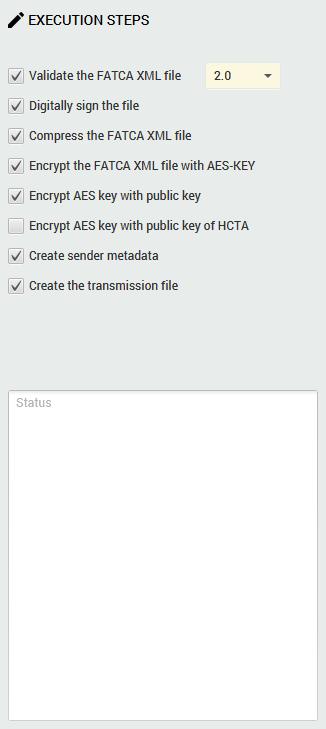 12 If the process a folder option is enabled a folder can be selected by pressing the -Button. For each FATCA XML file within the selected folder a dedicated transmission archive is generated.