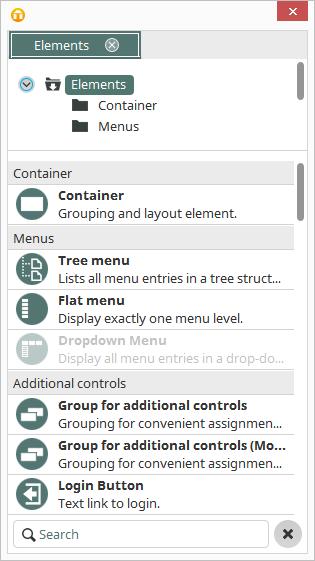The display of elements can be changed via the context menu.