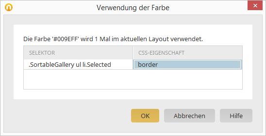 It shows you how frequently the selected color occurs in the layout. Click OK to close the dialog box again.