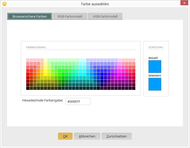 The Browser-safe colors, RGB color model, and HSB color model tabs are available for you to do so.