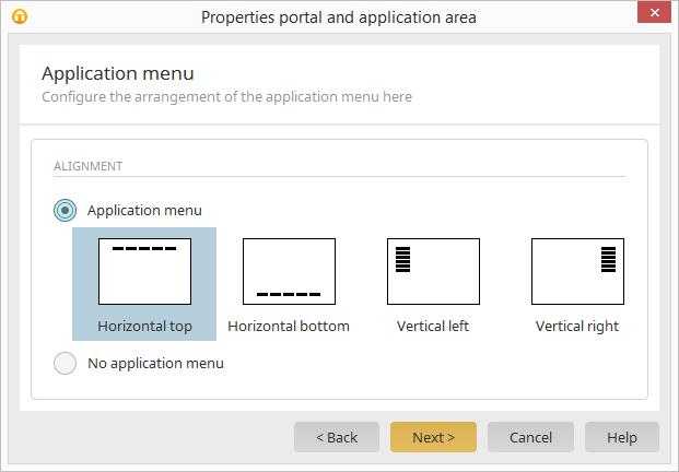 In addition to the general settings, you have the ability to decide here where the application menu should be assigned.