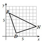 7-128. Randy has decided to study the triangle graphed below. a. Consider all the special properties this triangle can have. Without using any algebra tools, predict the best name for this triangle.