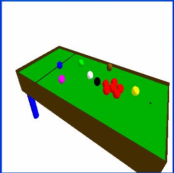 The aim of the system is to render a 3-D model which can be used in televised snooker competition broadcasting to allow audiences view a rendering of the table