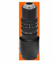 Comes standard with 1x C-mount coupler and 1x objective lens and LED illuminator with intensity control. Total magnification is 0.6x to 4.0x, Field of view is 6 x 8mm at low magnification and 0.8 x 1.