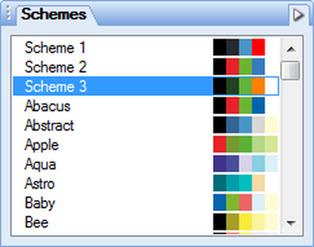10 Basics To change the colour scheme On the Schemes tab, click to select a