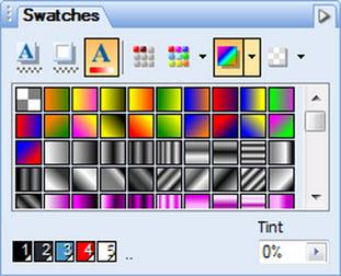 In the Fill End dropdown list, select swatch 5 on