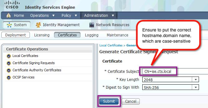 Figure 5 Certificate Details Click Certificate Signing Requests and