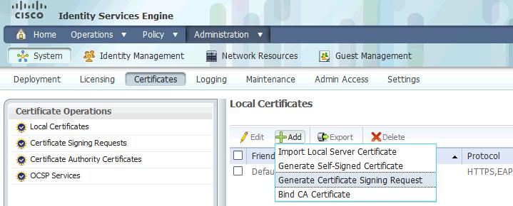 Although sufficient for labs and demonstrations, it is not a good practice to put Cisco ISE into production with a self-signed certificate.