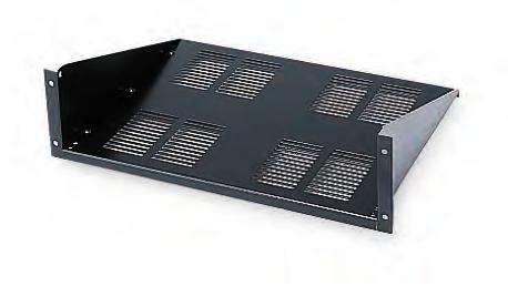 10764 replaces the two box drawers that come standard with 10765 & 10767. UNIVERSAL RACK MOUNT SHELVES - BLACK 88095 DESCRIPTION WEIGHT 8-3/4 (5U) Stationary shelf.