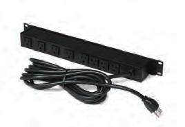 98709 98714 Eight-Outlet Twelve-Outlet 15 15 15 (4.5M) 15 (4.5M) 4 LBS. 6 LBS. Rack mount power panels with surge suppressor.