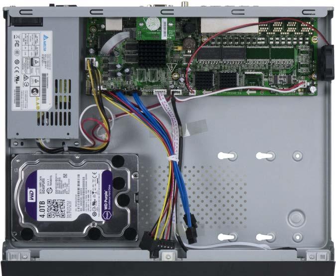 5. Un-package the HDD. In the photo below, note the location of the HDD mounting screw holes on the underside of the HDD. Also shown are the SATA and Power cable s.