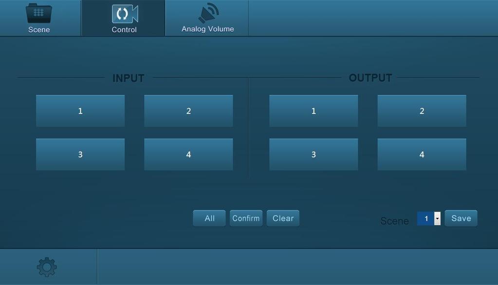 5.6.3.2 Control Menu Click Control to enter the following GUI screen, it provides intuitive I/O connection switching.