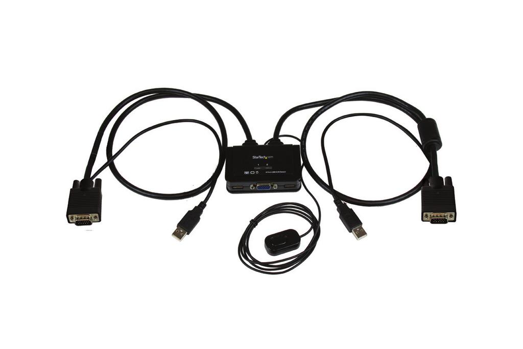 2 Port USB VGA Cable KVM Switch with Remote Switch USB Powered SV211USB *actual product may vary from photos