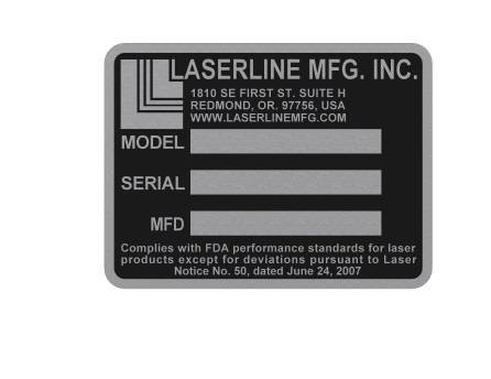 A laser safety kit is supplied with the Quad 1000 laser. The kit contains operator qualification cards and a sign that should be posted near the laser whenever it is in use.