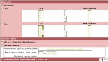 6) In the interface, select the Mode (either Online or Offline) as well as Start / End Date, objectives, and then click [Save]. The system can only select target users from the first list (i.e. From Class or Form ) or the second list (i.