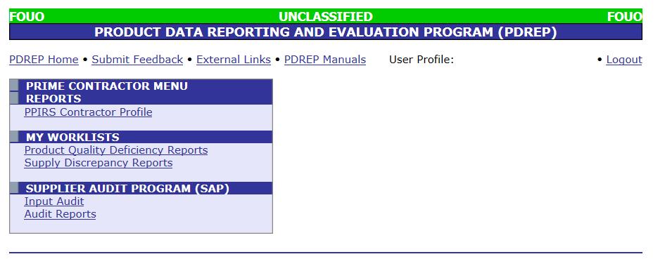 1 Accessing the PDREP-AIS 1. To request access to the PDREP-AIS, go to the Product Data Reporting and Evaluation Program home page: https://www.pdrep.csd.disa.mil/. 2.