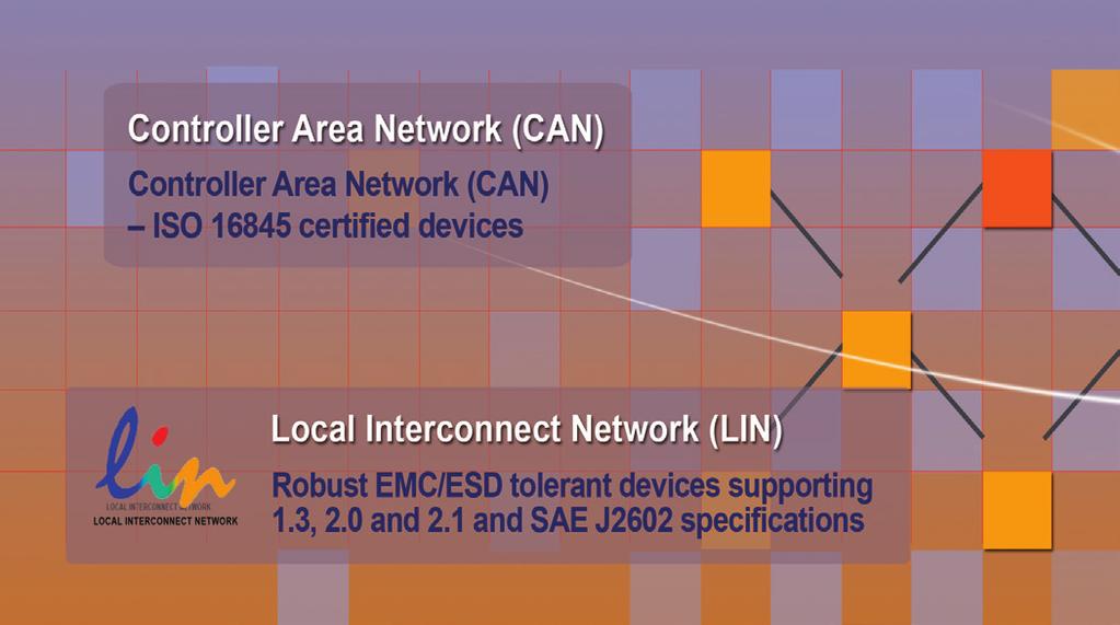 LIN and CAN Bus Solutions Taking Communication and Connectivity in Deeply Embedded Designs to the Next Level Local Interconnect Network (LIN) LIN/J2602 is a communication standard designed to address