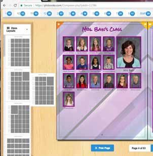 CLASS LAYOUTS To start adding class pictures to a page, locate the batch you wish to add at the top of your page and drag that name to the page you are editing.