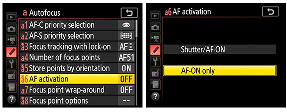 Once you re in the sub-menu, simply select AF-On from the list and press OK. Select the AE/AF Lock button and then AF-On from the resulting menu. Now, just one last step.