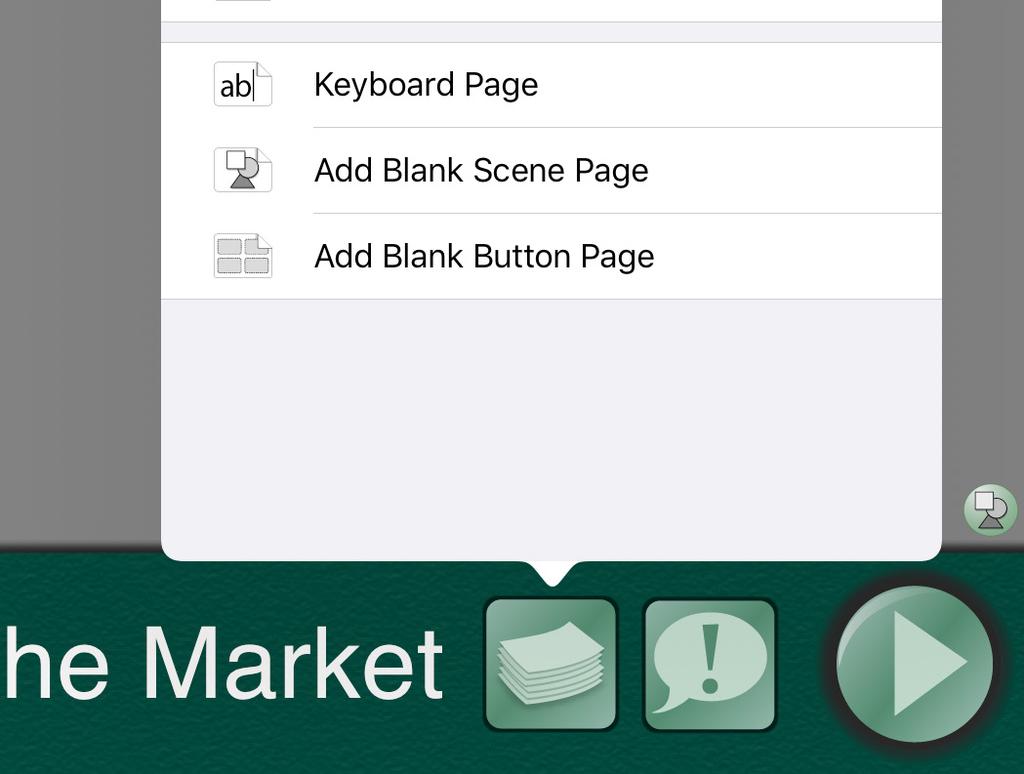 To create a Scene Communication Page, use the Add Blank Scene Page option from the Template Gallery. Choose an image for the page and add touch-sensitive hotspots. Fig.