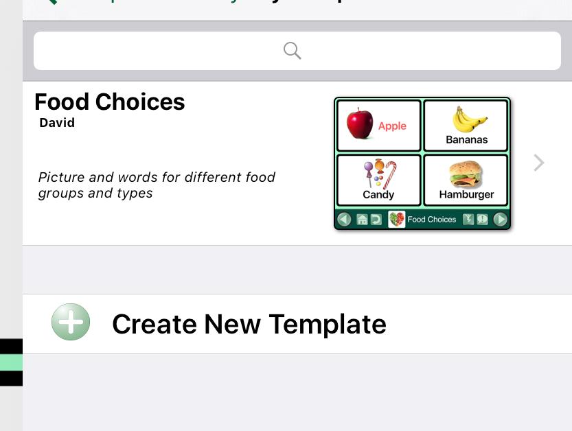 Tap Create New Template to name and add up to ten pages to a new template. Fig. 7-1 To create a pre-made pages template, go to Create New Template from the Template Gallery. Name.