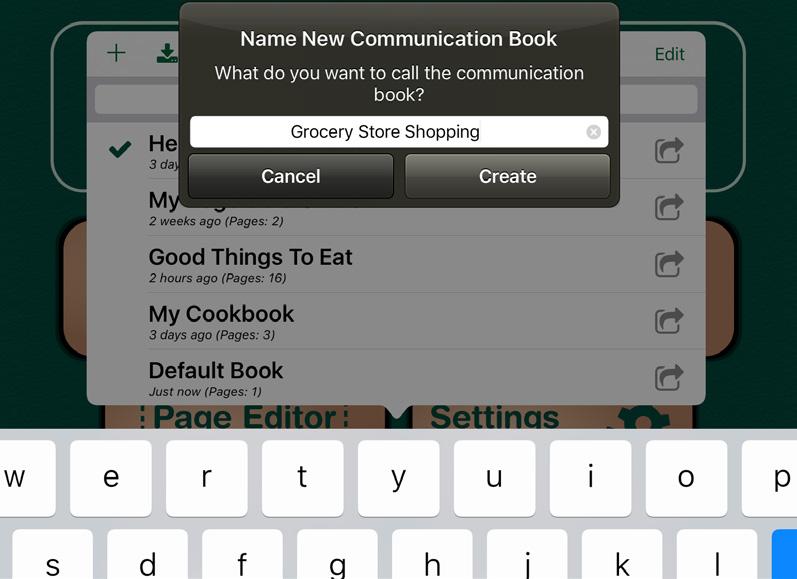 Section 8 Creating, Removing, and Sharing Communication Books GoTalk NOW LITE and GoTalk Start do not allow book and template sharing. Those two apps are limited to a single Communication Book.