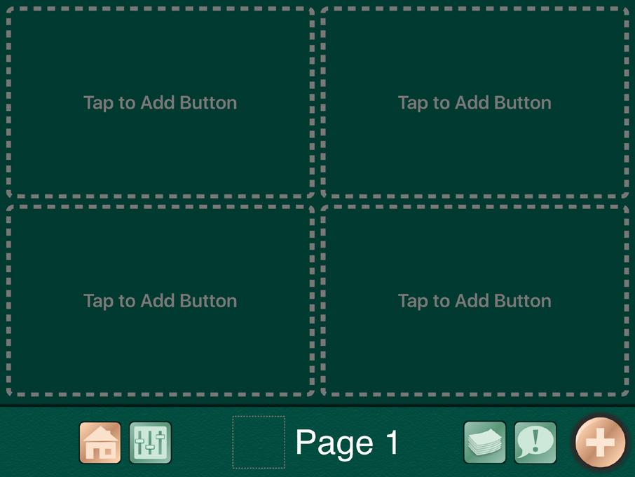 Tap the Page Editor Tap to Add Page Icon Set Page Options Return to Home Screen button on the Home screen to create and edit Communication Pages.