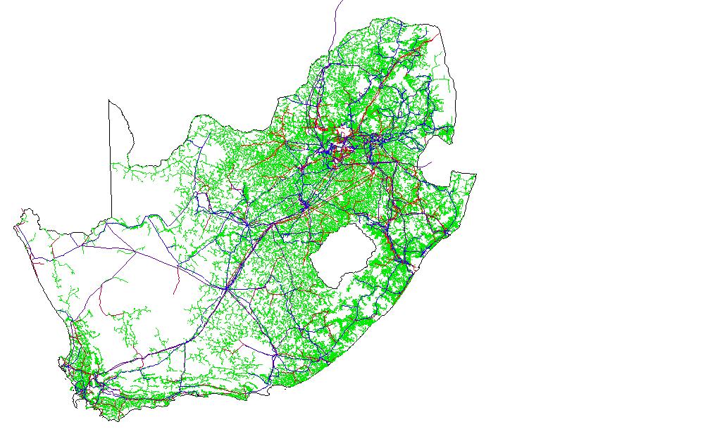 South African grid: large and complex Line (kv) Length (km)