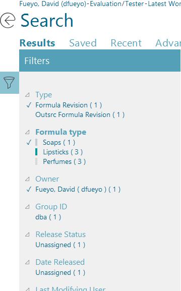 Filters are displayed dynamically For the current result set, display common filters, in filter order If the
