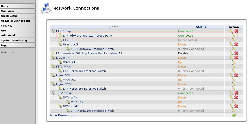 3.9. Kaip išjungti WLAN siųstuvą, pakeisti kitus nustatymus Pasirinkite Network Connections LAN Wireless 802.