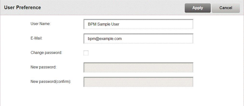 User Preferences User Preference screen is displayed when select the User Name or User ID area on the global header.