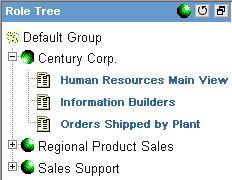 Using Role Trees Using Role Trees How to: Select a Role Tree Role Trees contain items (reports, graphs, launch pages, and URLs) that have been associated with the User Groups to which you belong.