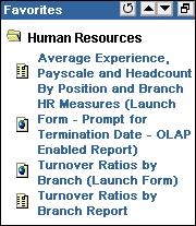 Using Banner Hyperlinks The following image shows a sample Human Resources folder, with two procedures and two launch forms.