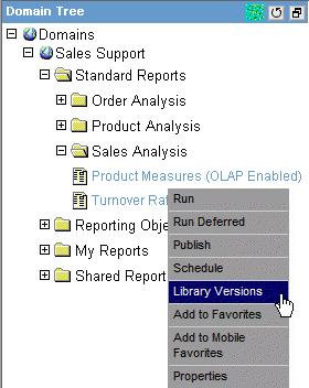 Viewing Reports in the Report Library Viewing Reports in the Report Library In Dashboard, you can click a report and access the Library Versions menu option that enables you to view the report in the