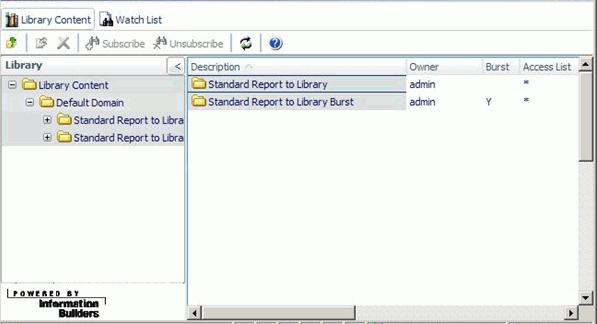 2. Using Dashboard When you select the Library Versions option, a new Report Library window opens and displays only those report versions associated with your selection.